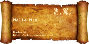 Malle Mia névjegykártya